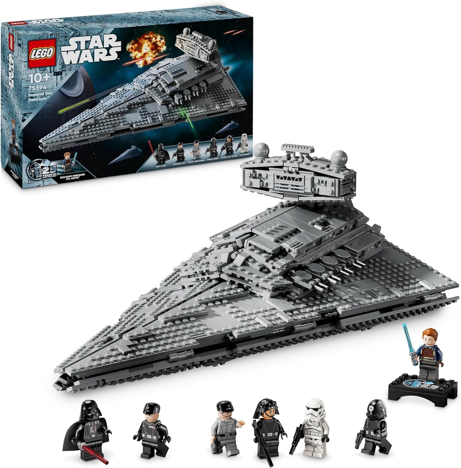 LEGO Star Wars Destruidor estelar imperial navio de brinquedo de construção com minifiguras de Darth Vader, Cal Kestis e mais personagens, presente de reis para meninos e meninas de 10 anos ou mais