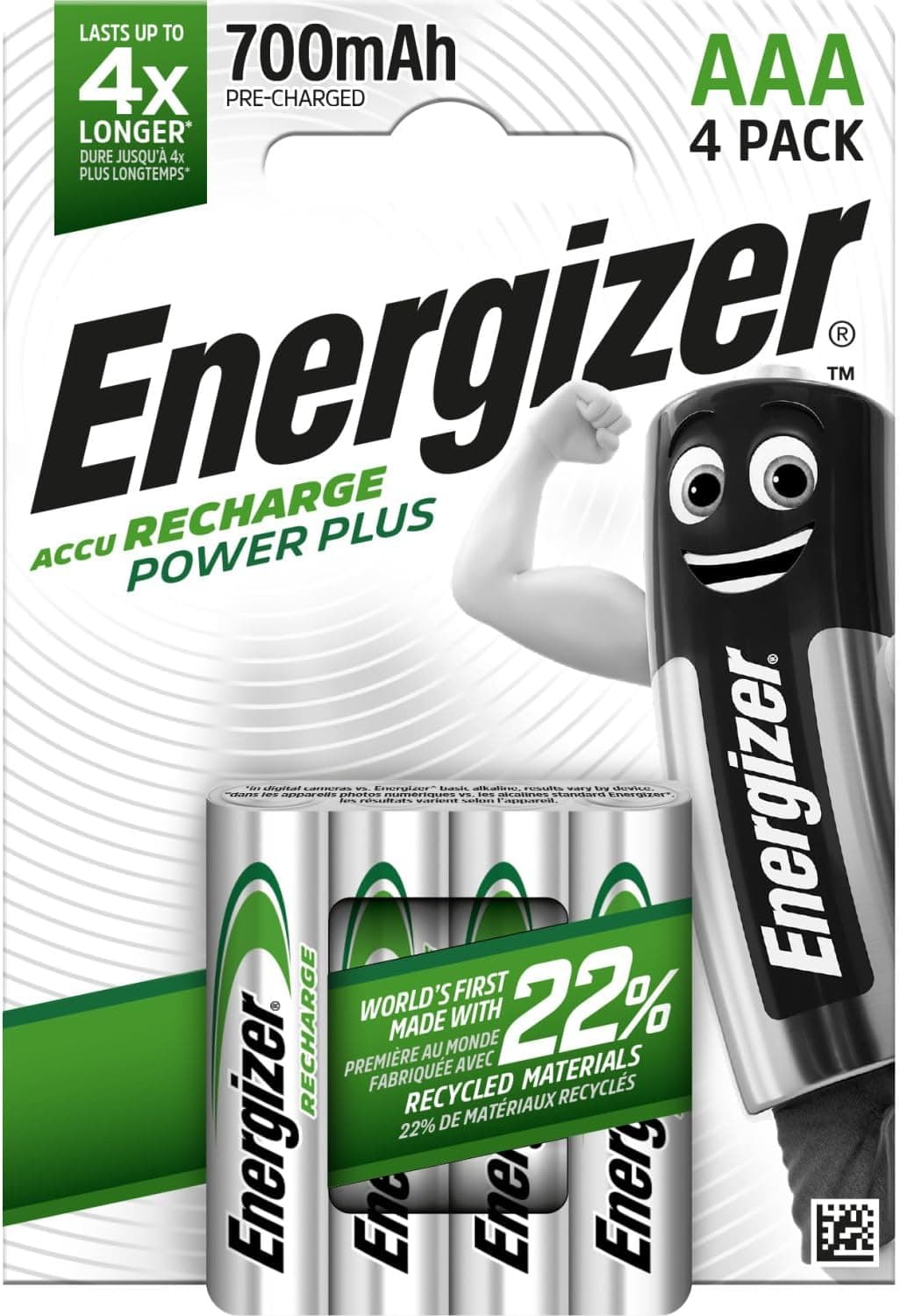 Energizer Extreme Pilhas AAA recarregáveis de 700 mAh