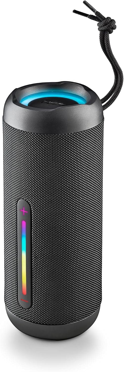 NGS Roller Furia 2 Black - Altifalante sem fios portátil, compatível com a tecnologia Bluetooth, IPX7, 30 W, True Wireless, USB, vida útil da bateria 9 horas, preto