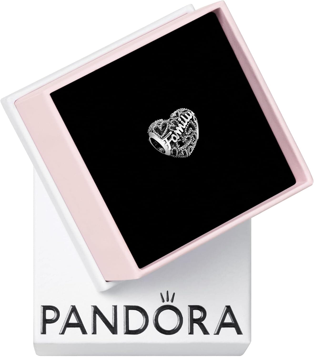Pandora Moments | Berloque em prata de lei coração família para pulseira