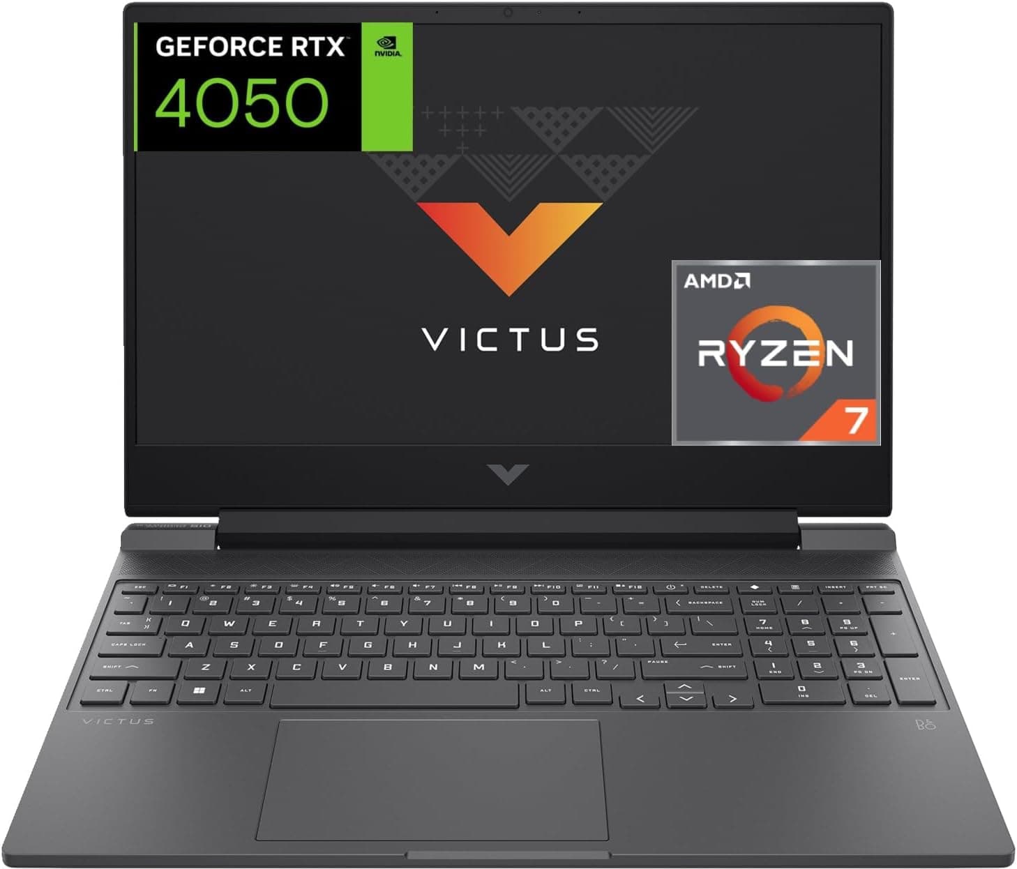 HP Victus 15-fb2006ns Computador portátil FHD de 15,6" (AMD Ryzen 7 8845HS, 16 GB RAM, 512 GB SSD, NVIDIA GeForce RTX 4050, sem sistema operativo) preto - teclado QWERTY Espanhol