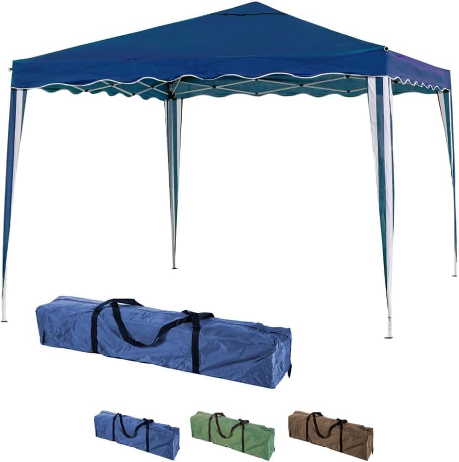 LOLAhome Tenda do gazebo dobrável, 3 x 3 m, azul, melhores tubos de aço de alta resistência, dobráveis, antivento, proteção UV, bolsa de transporte, para praia, campismo, jardim, exterior
