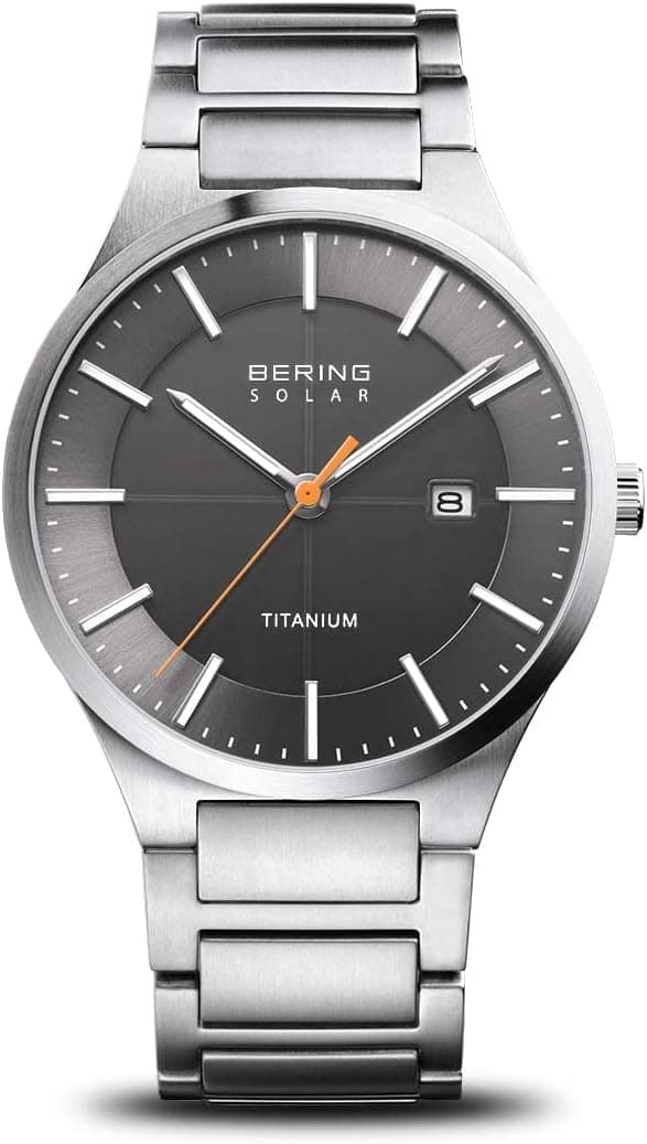 BERING Relógio solar Movement para homem, coleção solar com titânio e cristal de safira 15239-XXX