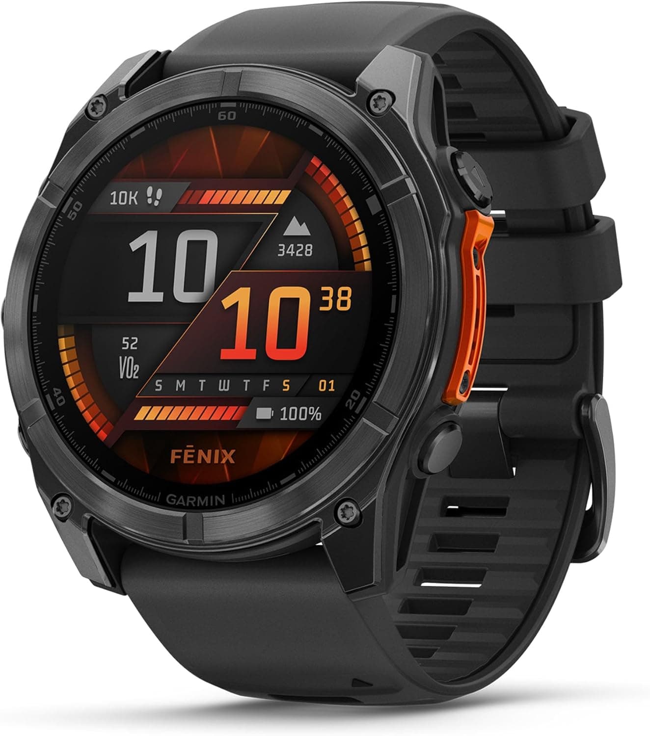 Garmin Fenix 8 – Relógio GPS multidesportivo de alto desempenho, ecrã AMOLED tátil, lanterna LED, altifalante e microfone integrados, mapas e até 29 dias de autonomia, 51 mm, preto/preto e branco