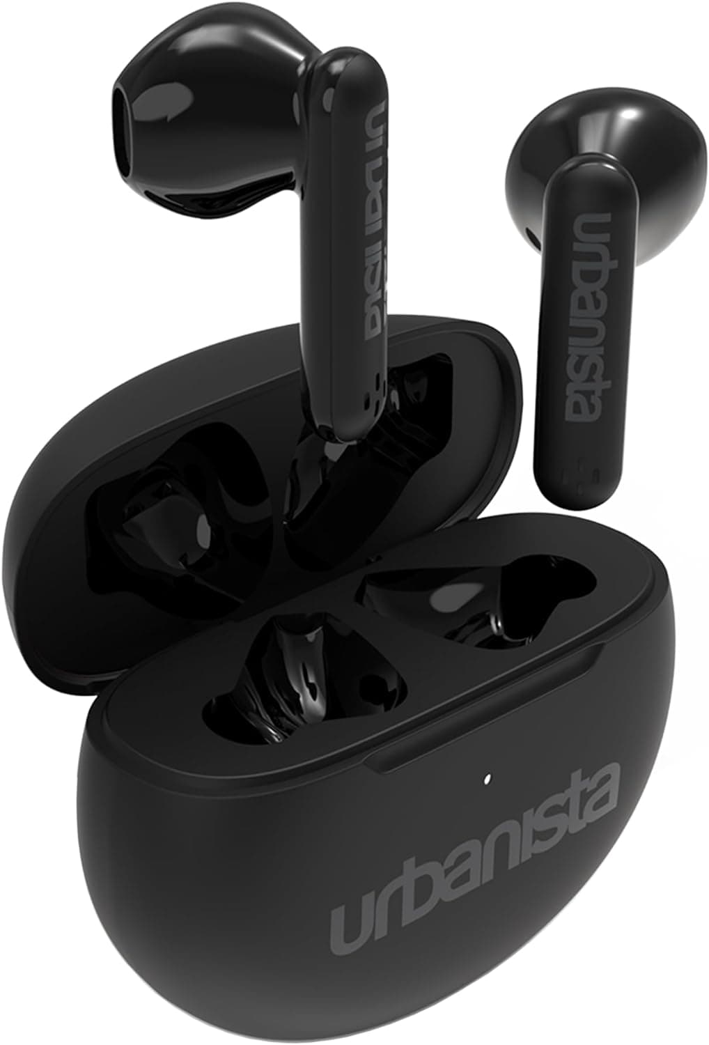 Urbanista Auriculares sem fios, Bluetooth 5.3 In Ear IPX4 auriculares com microfones duplos, 20H de reprodução, controlos táteis, estojo de carregamento TWS USB C, Austin, preto