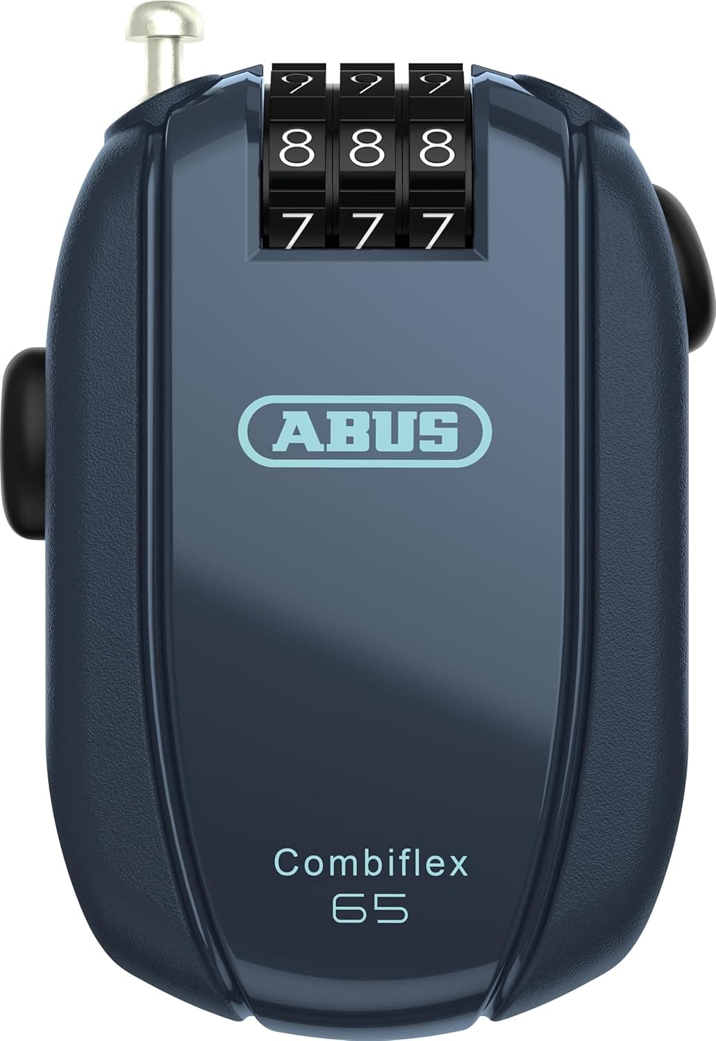 Abus Combiflex StopOver 65 | Cadeado de cabo com combinação para esquis, capacetes e bagagem, 65 cm azul