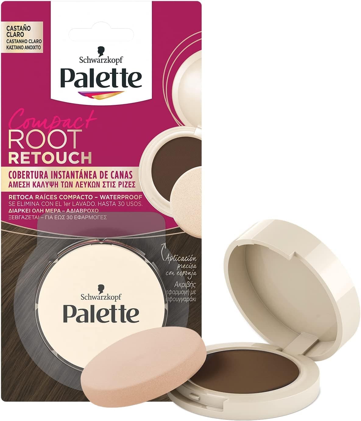 Palette Compact Root Retouch Retoca raízes em pó compacto, castanho-claro, cobre canos, 1 unidade