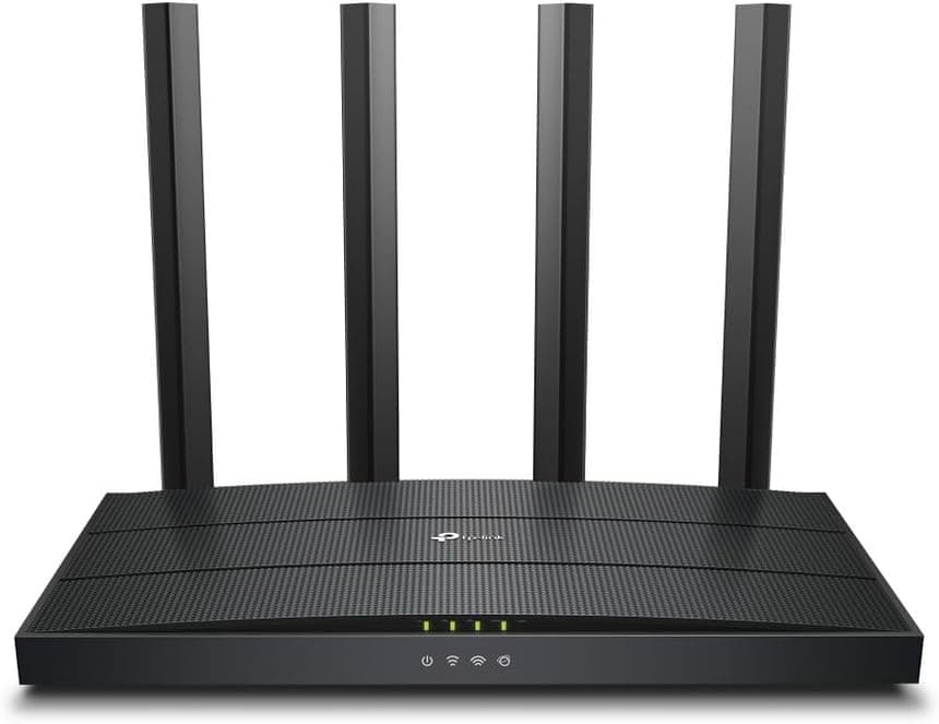 TP-Link Archer AX18 - AX1500 Router Wi-Fi 6, banda dupla (5 GHz 1201 Mbps/2,4 GHz 300 Mbps), 4 portas Gigabit, MU-MIMO, WPA3, cobertura impulsionada, C compatível com Wi-Fi 5/4, configuração