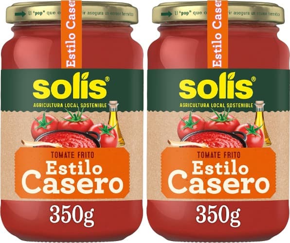 SOLÍS Tomate frito, estilo caseiro, frasco de vidro, sem glúten, 350 g