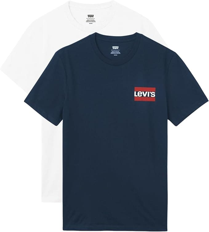 Levi's 2pk Crewneck Graphic BW T-shirt para homem, pack de 2