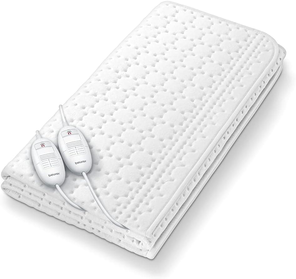 Beurer TS 26 Aquecedor de cama de casal, 3 níveis de temperatura, sistema de segurança, lavável na máquina, 150 x 140 cm