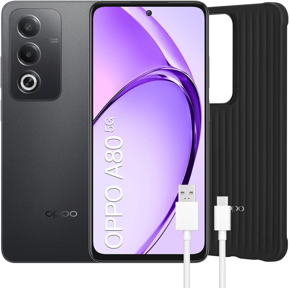 OPPO A80 5G 256GB+ 8GB preto + cabo USB-C