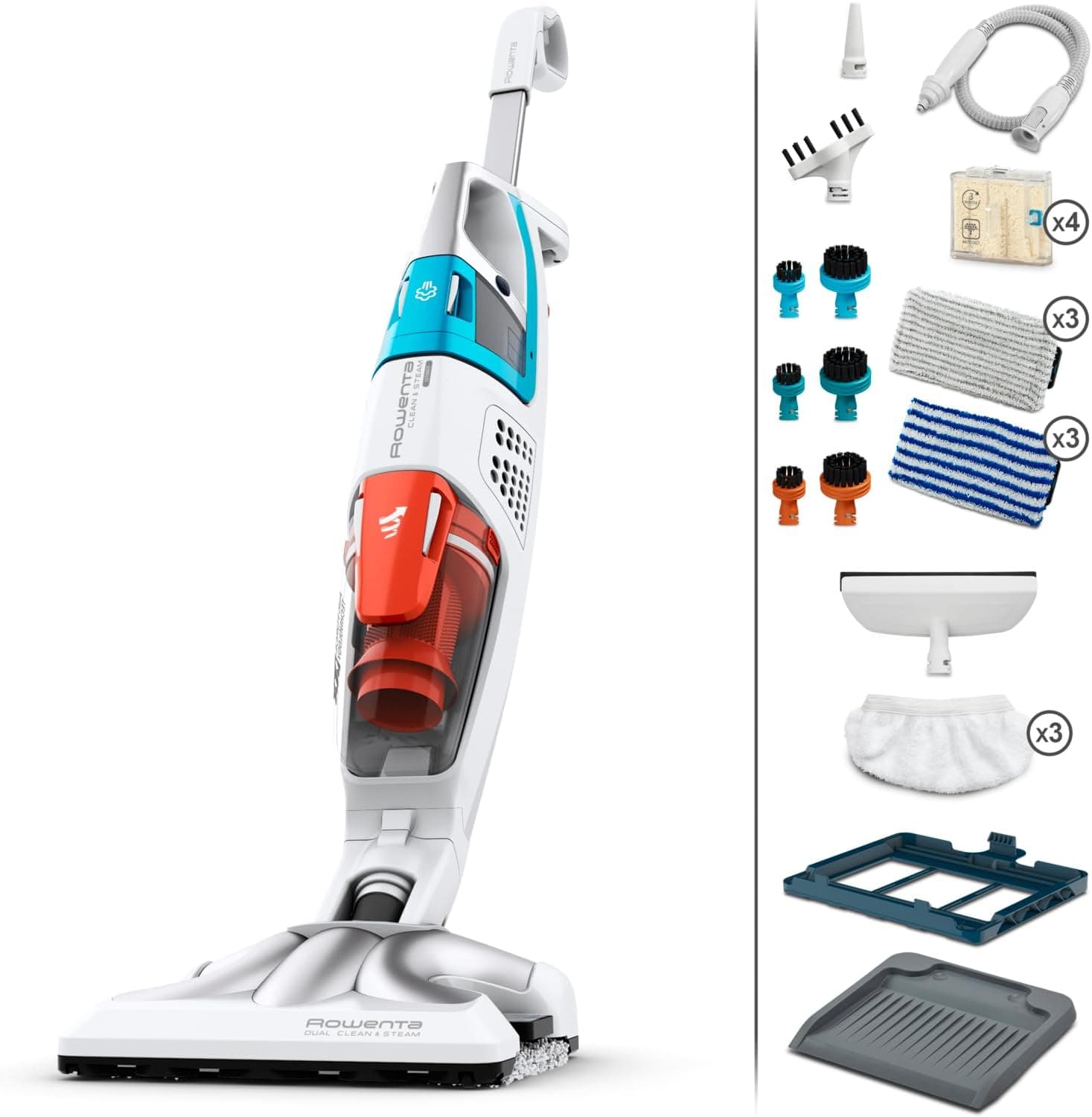 Rowenta Nettoyeur vapeur filaire RY8544WH Limpadores a vapor com cabo, 1700 W, 84 decibéis, plástico, branco