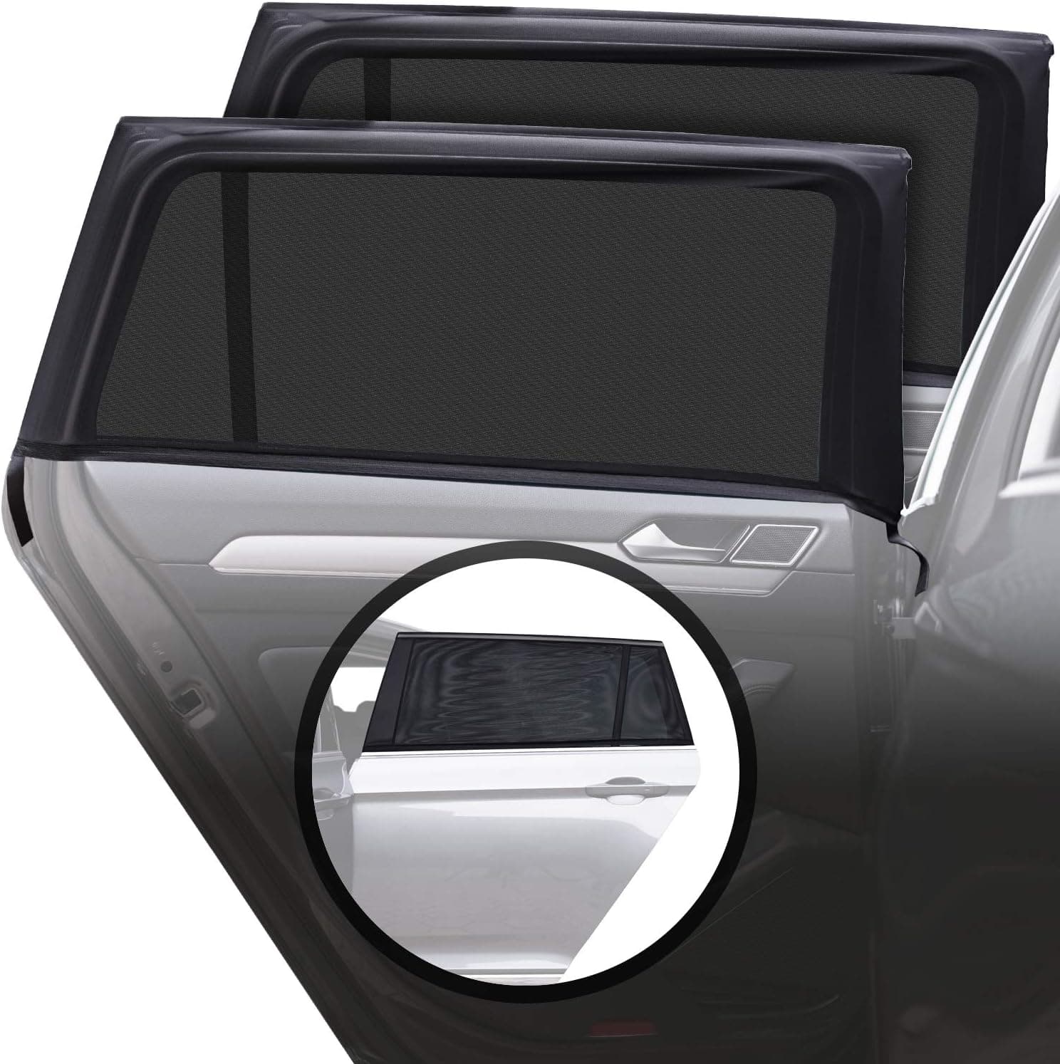 Caramaz Proteção solar para carro e bebé, com proteção UV, 2 unidades, com estampado carinhoso, cobertura sem cavos, tamanho M