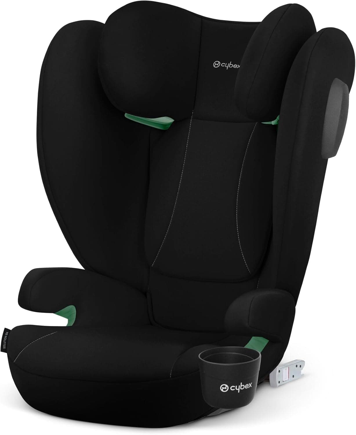 CYBEX Silver Cadeira de carro infantil Solution B4 i-Fix, Incl. Porta-copos, para carros com e sem ISOFIX, de 3 a 12 anos aprox. (100-150 cm), aprox. 15-50 kg, preto (vulcão preto)