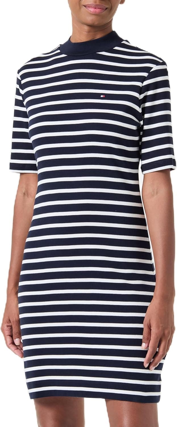 Tommy Hilfiger Vestido tipo t-shirt mulher slim body dress com gola virada