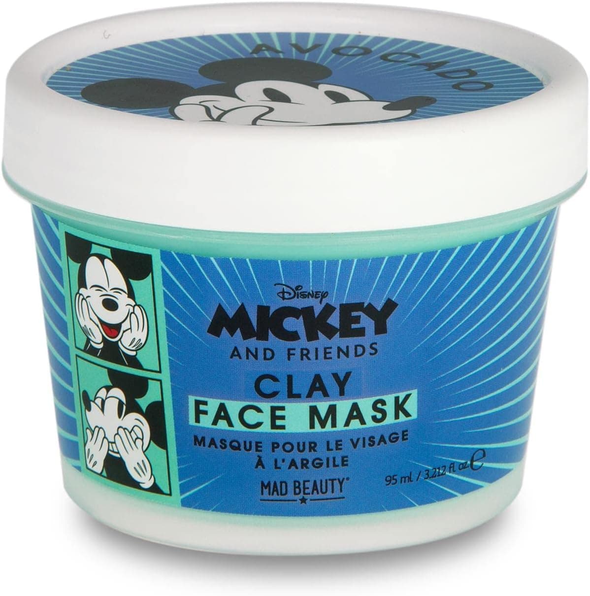 MAD Beauty Mickey & Friends | Máscara facial de argila de abacate para cuidados de pele