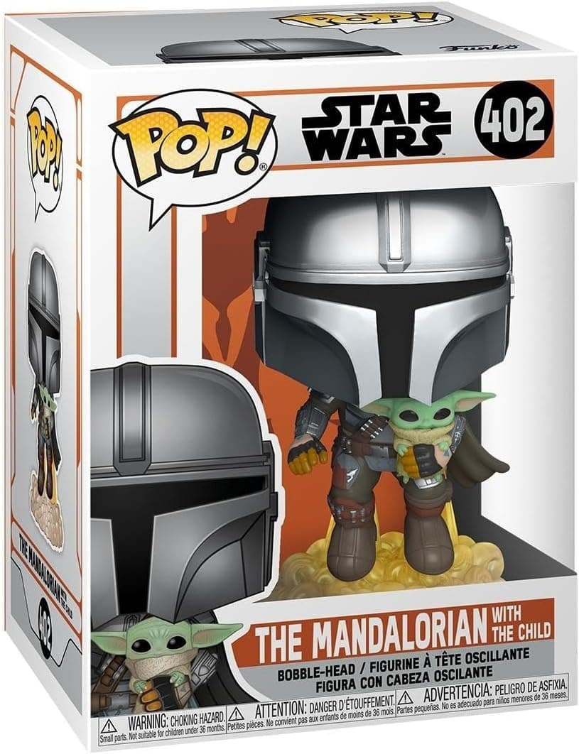 Funko Pop Star Wars: The Mandalorian-Mando Flying w/Jet Pack Figura colecionável, multicolorido, 50959