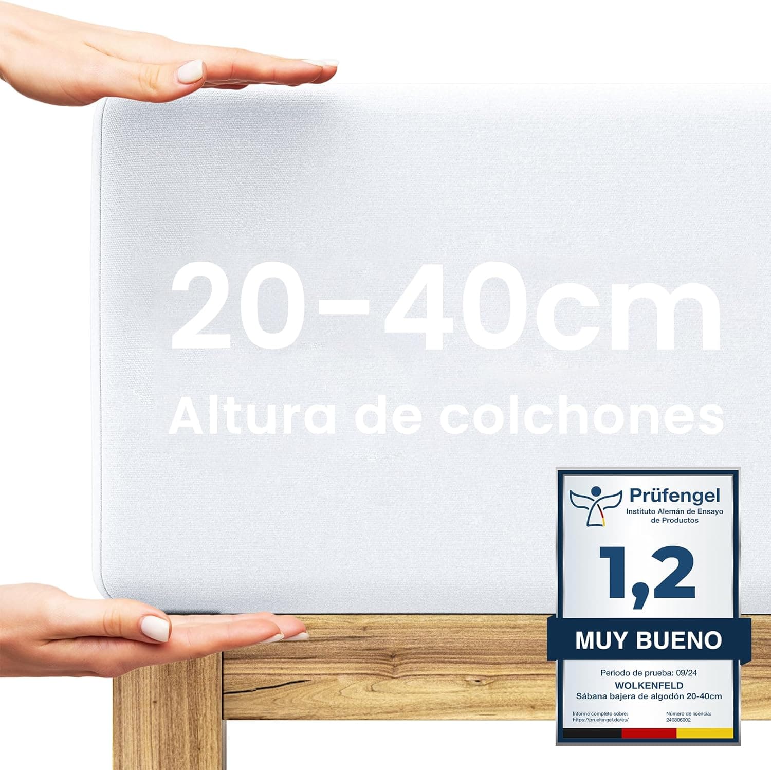 Wolkenfeld Lençol ajustável para cama Boxspring 140 x 200 cm até 160 x 220 cm, até 40 cm de altura do colchão, lençol de algodão premium, 140 x 220, 160 x 200 160 x 220 para cama Boxspring - branco