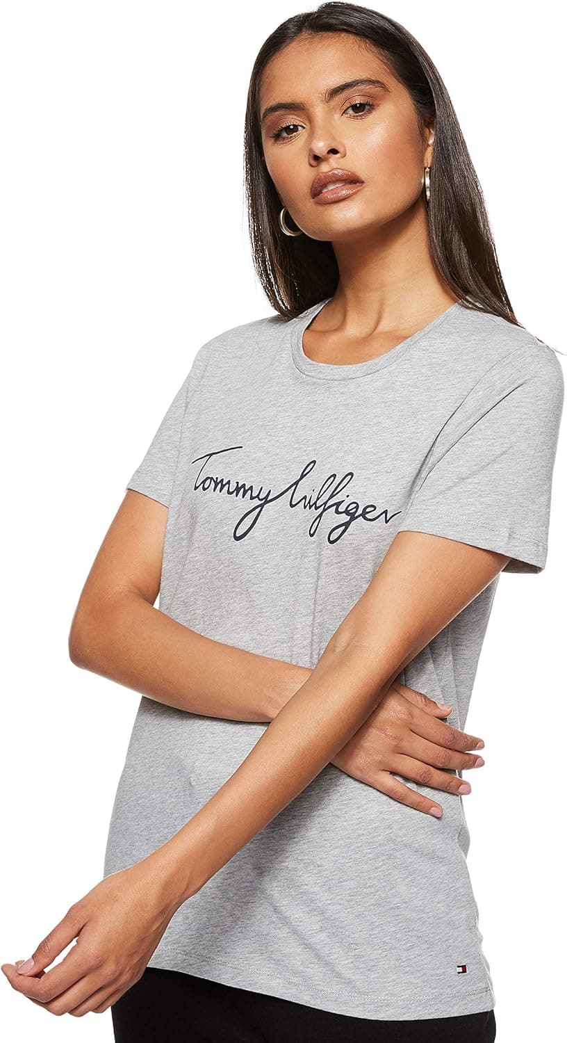 Tommy Hilfiger Heritage Crew Neck Tee | T-shirt de manga curta para mulher, 100 % algodão orgânico