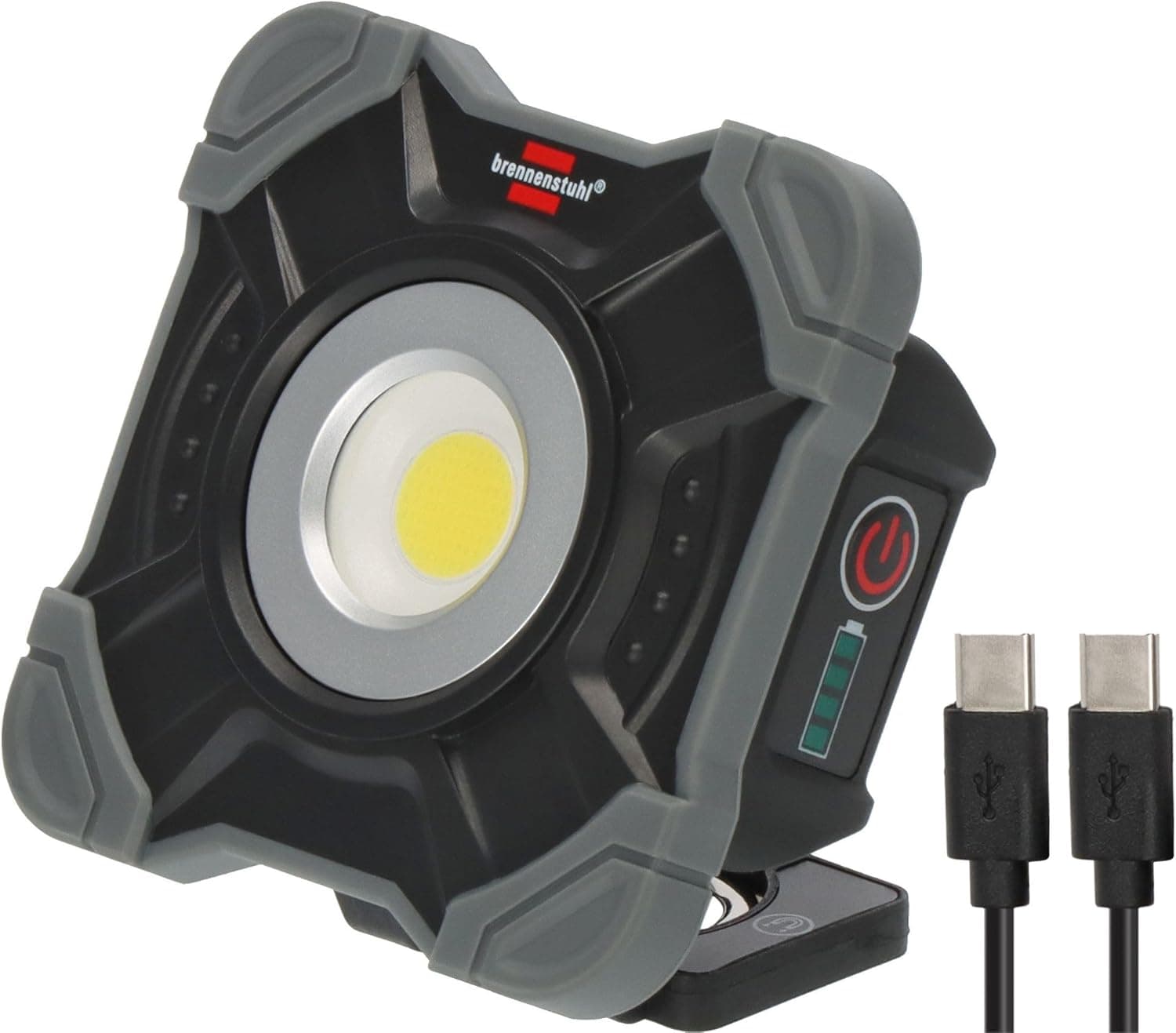 Brennenstuhl SH 1000 MAC | Foco LED de trabalho portátil recarregável com 1000 lm, suporte magnético e anel, USB-C