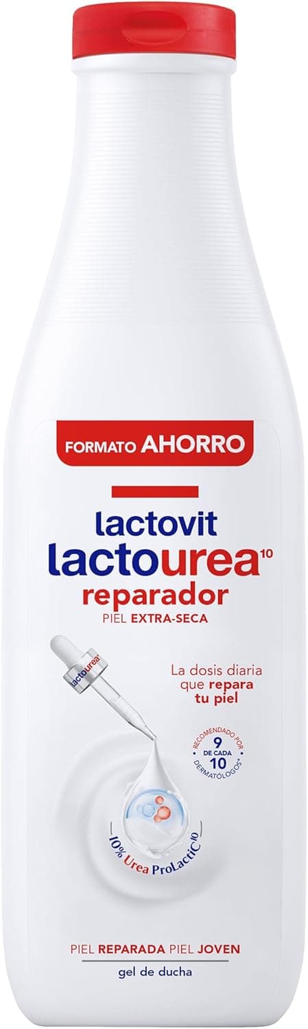 Lactovit - Gel de duche reparador lactoureia, hidratante e nutritivo, pele forte e jovem, textura cremosa e leve, com proteção de cálcio, para peles muito secas ou extra secas, 750 ml