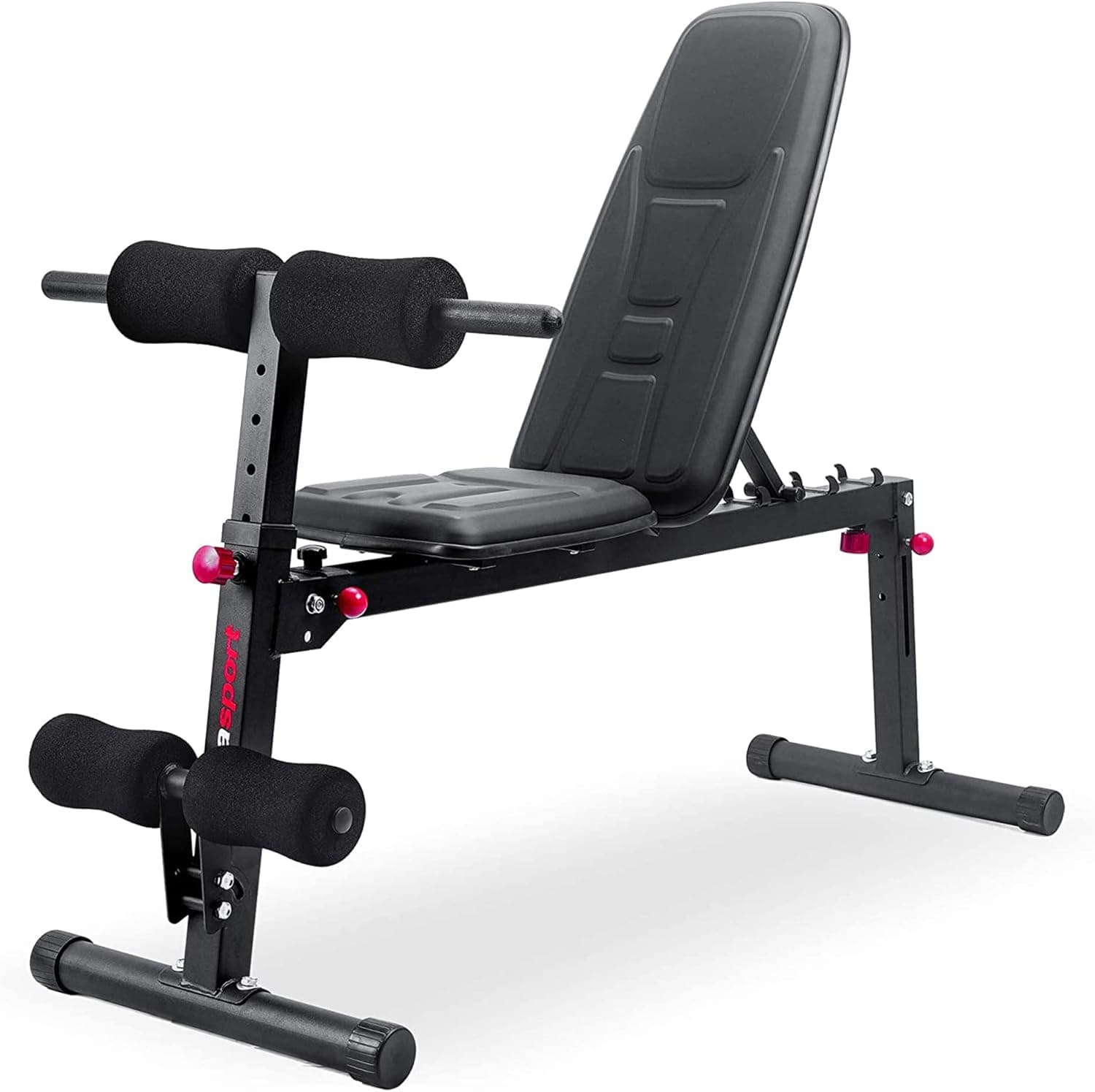 Ultrasport banco de peso, multifuncional, dobrável, banco plano, banco de abdominais, ajustável em 18 posições, repelente de água, treinador de abdominais, capacidade de carga até 500 kg