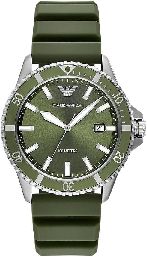 Emporio Armani Men's Analog Quartz Watch with Silicone Strap AR11638