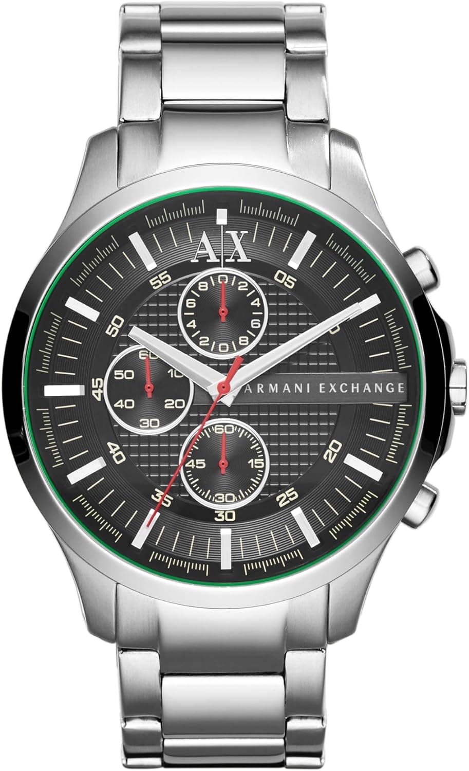 Armani Exchange Relógio de Homem, Movimento cronógrafo de Quartzo e Caixa de 46 mm com Bracelete em Aço Inoxidável
