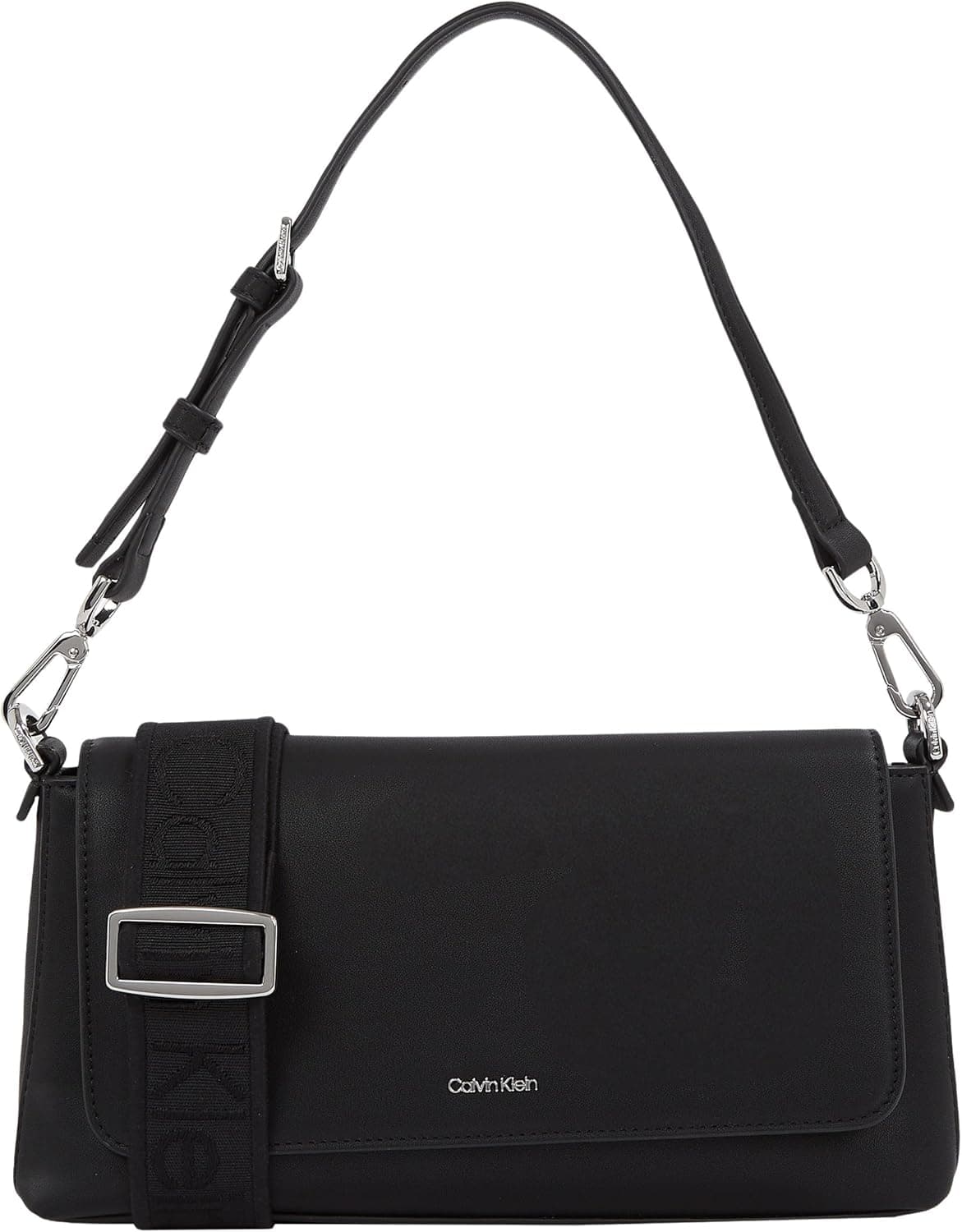 Calvin Klein Mala com alça de ombro para mulher Must descapotável alça removível, preta (Ck Black),