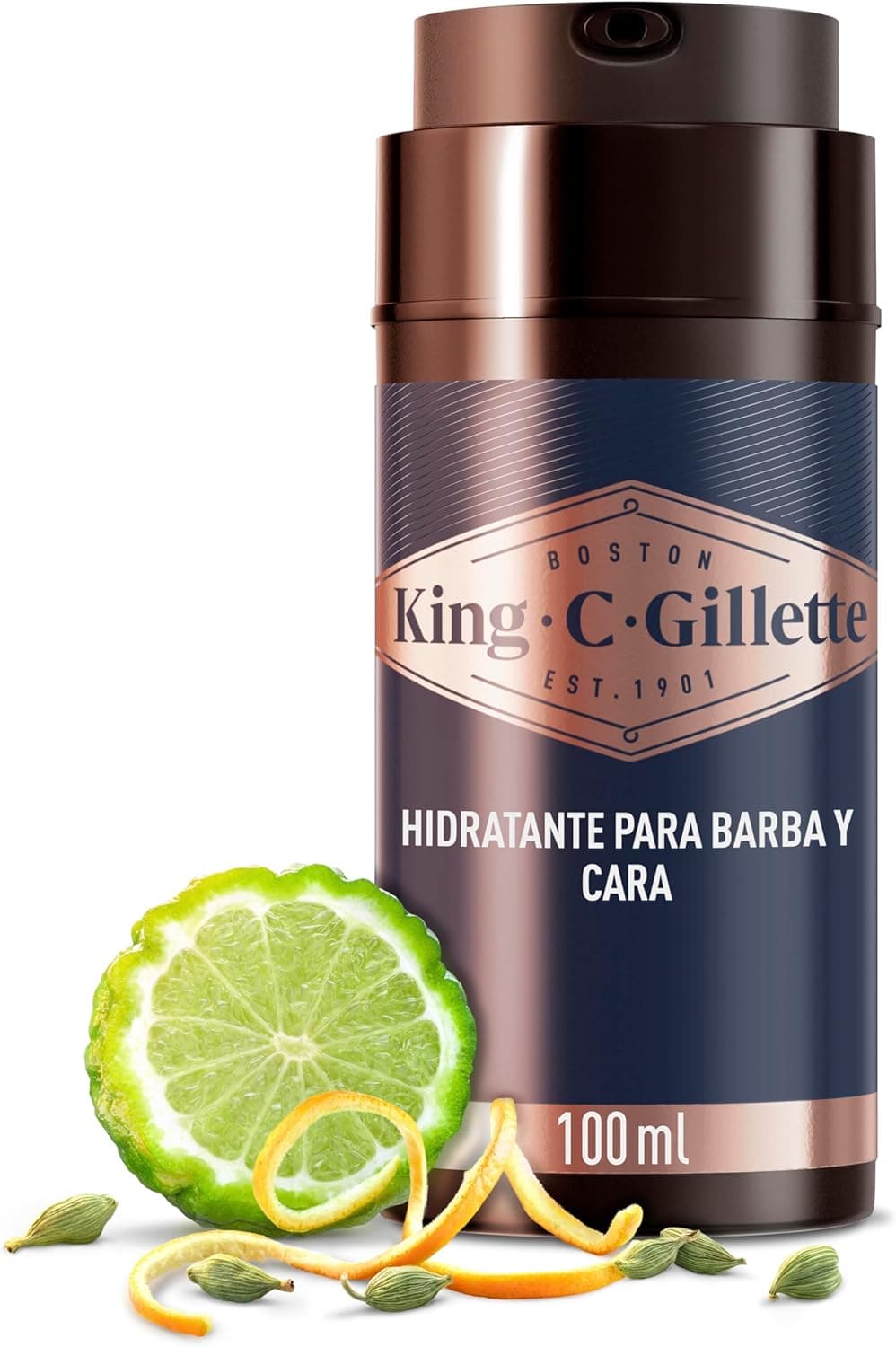 King C. Gillette Creme hidratante para rosto e barba com vitamina B3 e complexo B5 100 ml