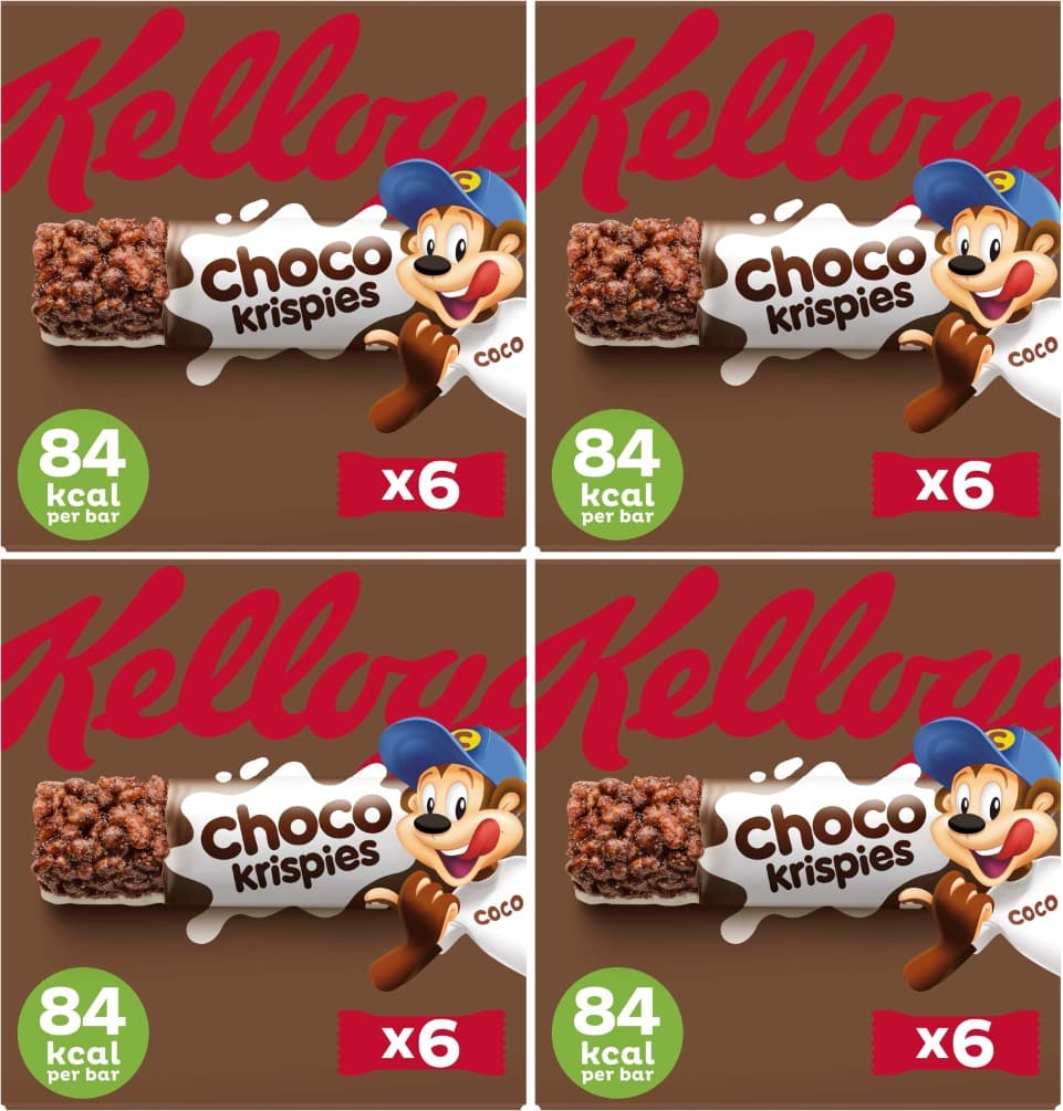 Kellogg's Choco Krispies barras de cacau e leite pack 6 x 20 g