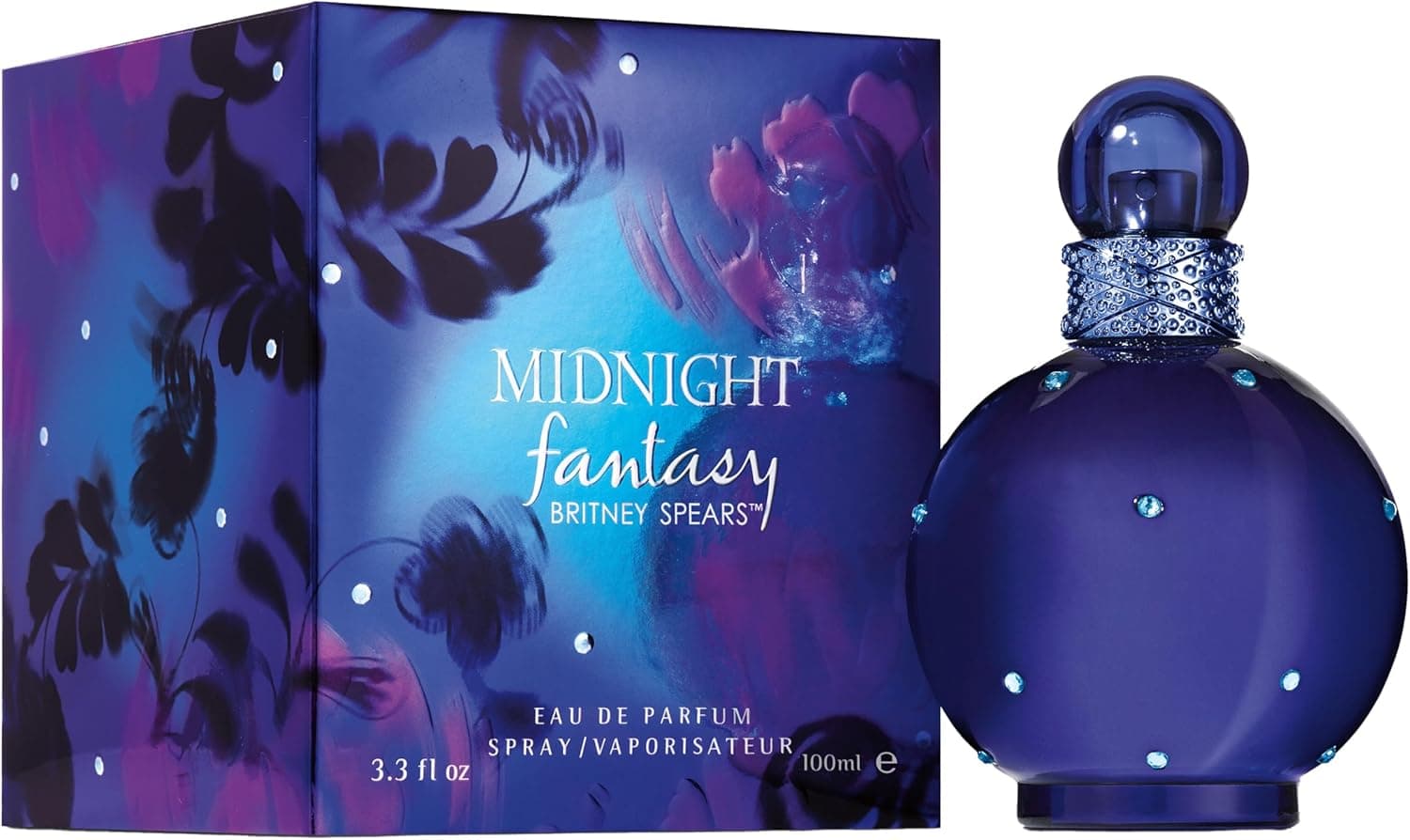 Britney Spears - Midnight Fantasy, Eau de Parfum, perfume feminino em spray, com notas frutadas e florais, aroma sensual e doce - 100 ml