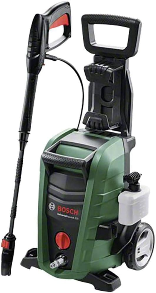Bosch Hidrolavadora de alta pressão, com 2 bocais, filtro de água, pistola de alta pressão, mangueira, cabo de 5 m