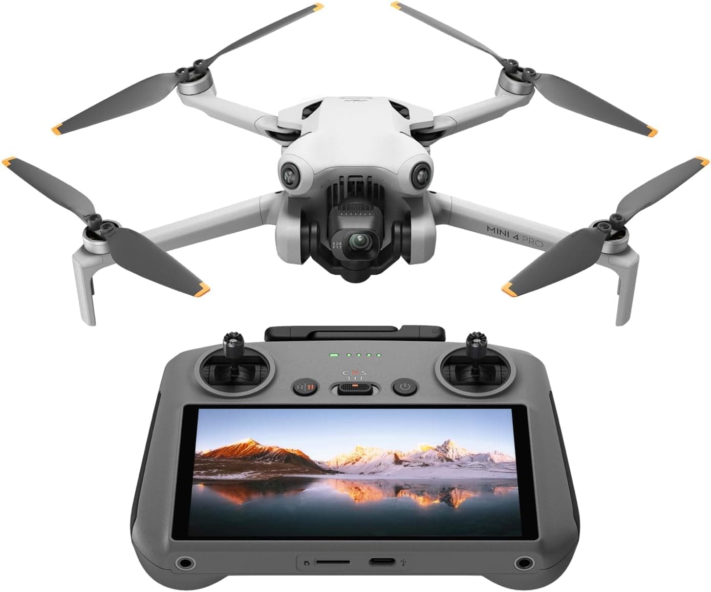 DJI Mini 4 Pro (DJI RC 2), drone mini dobrável com câmara de vídeo 4K para adultos, menos de 249 g, 34 min de tempo de voo, transmissão de vídeo a 20 km, deteção com visão omnidirecional