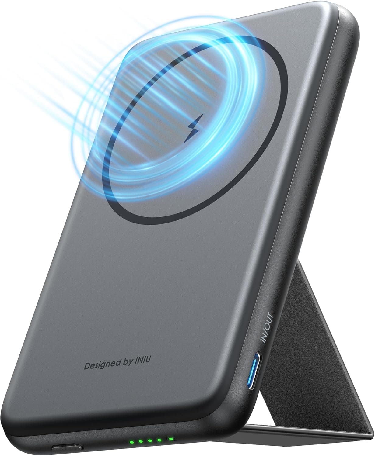 INIU Para Magsafe Power Bank, 5500 mAh 20 W bateria magnética de carregamento rápido, carregador portátil sem fios Powerbank com suporte para telemóvel para iPhone 12 13 14 15 16 Pro MAX mini