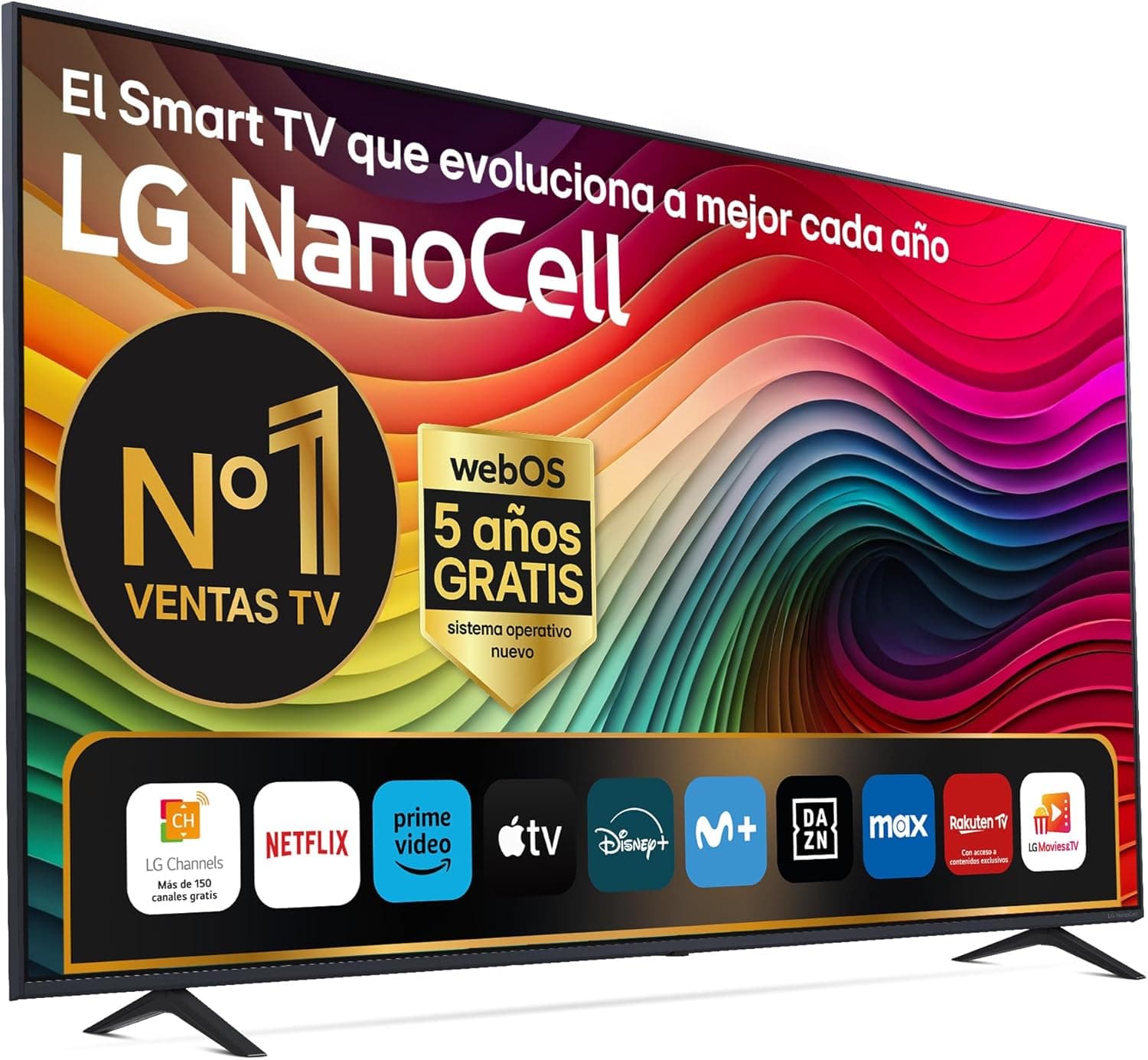 LG 75NANO81T6A 75", 4K NANOCELL, Smart TV, HDR10, WebOS24, série 81, processador potente e inteligente, Dolby Digital Plus, jogando, Alexa/Google Assistant, preto