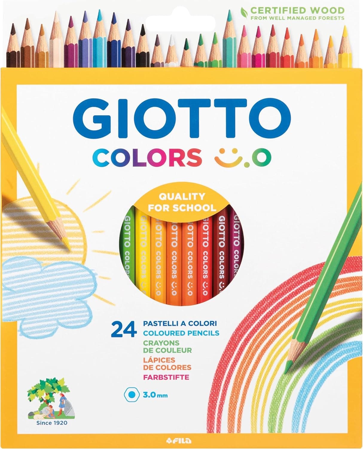 Giotto Cores Smile - lápis de cor (24 unidades)
