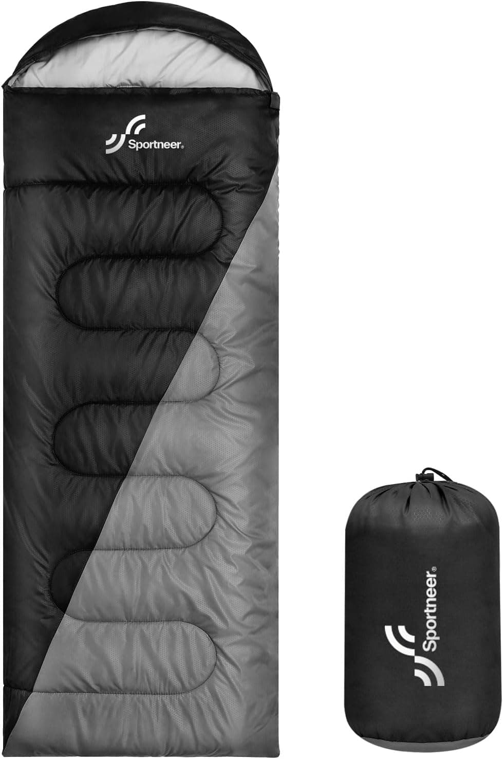 Sportneer - Saco de Dormir para Camping: Sacos de Dormir Quentes para Adultos Solteiros de 3 a 4 Estações, Impermeáveis, Leves, Grandes, Ultraleves para Adultos