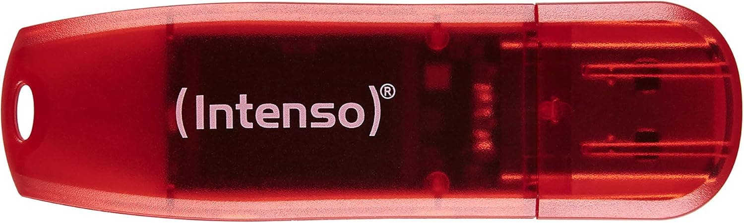 Intenso 128 GB Rainbow Line USB2.0, memória flash USB de 128 GB, 28 MB/s, vermelho