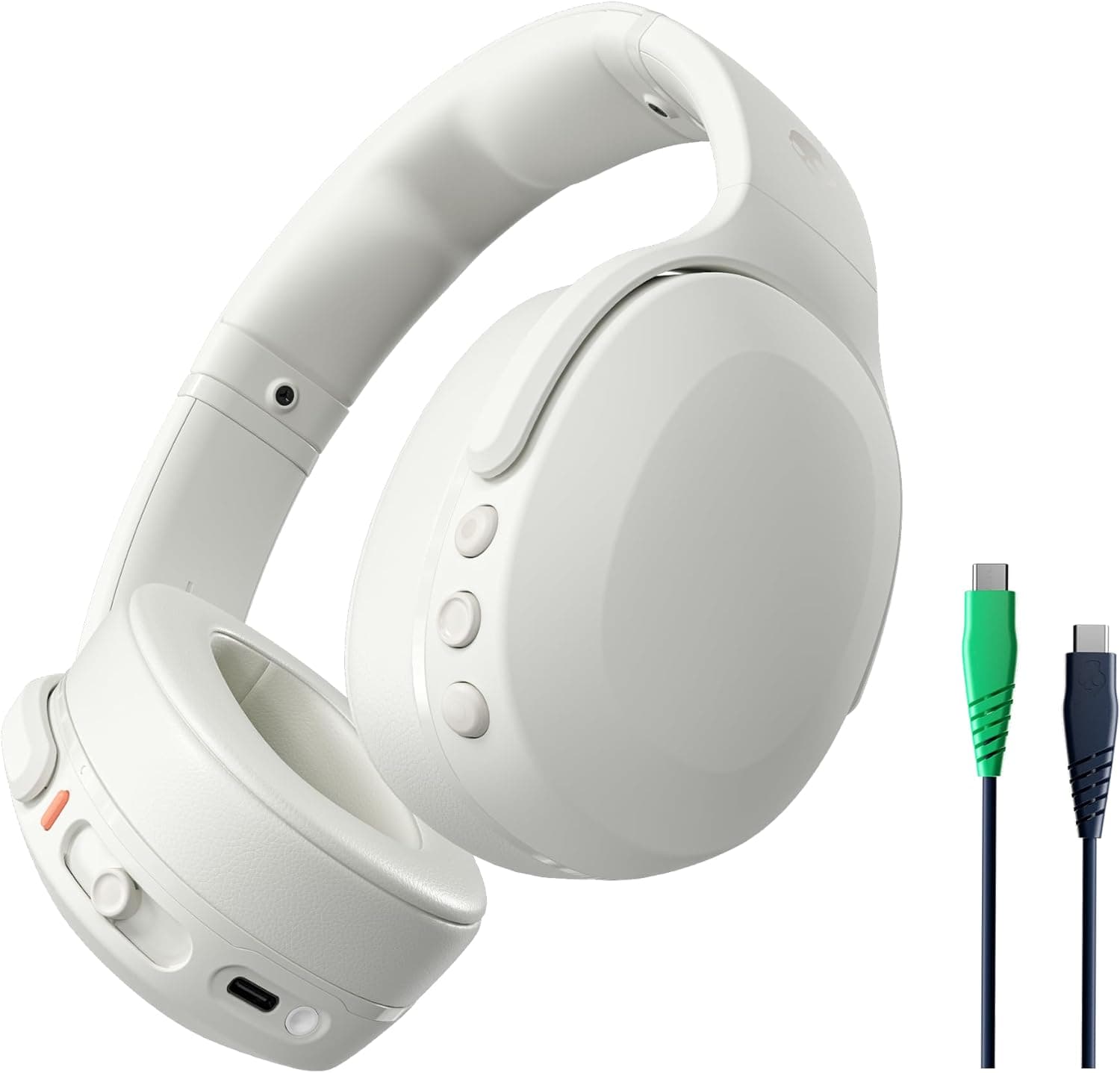 Skullcandy Crusher EVO Capacetes sem fios Over-Ear com Sensory Bass, cabo de carregamento extra, 40 h de automonomia, microfone, compatíveis com iPhone Android e dispositivos Bluetooth, Bone