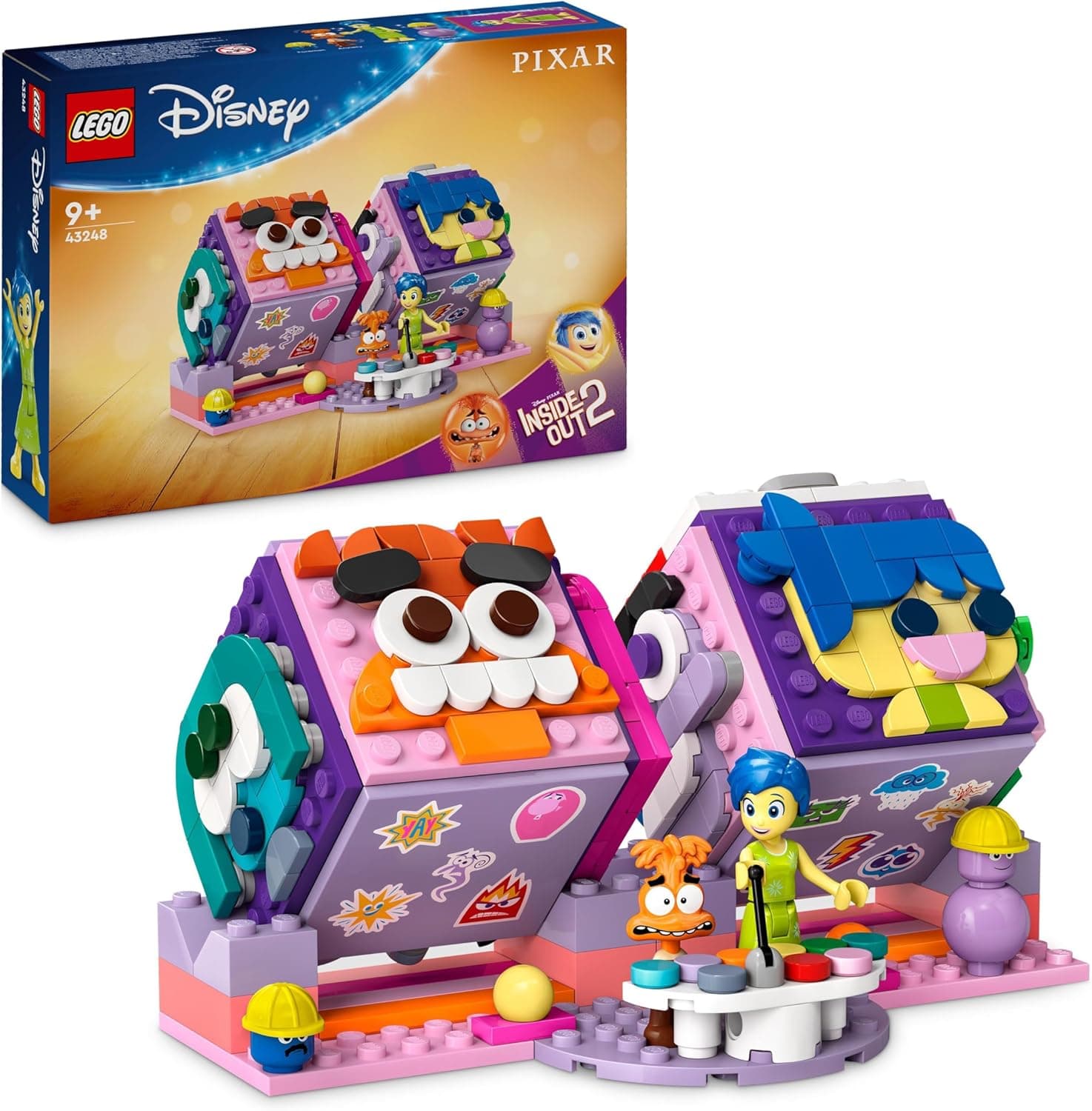LEGO | Disney Cubos de humor de Revés 2 de filme pixar, brinquedo de construção anti-stress sobre emoções, mini bonecas de alegria e ansiedade, presente para meninas e meninos de 9 anos ou mais 43248