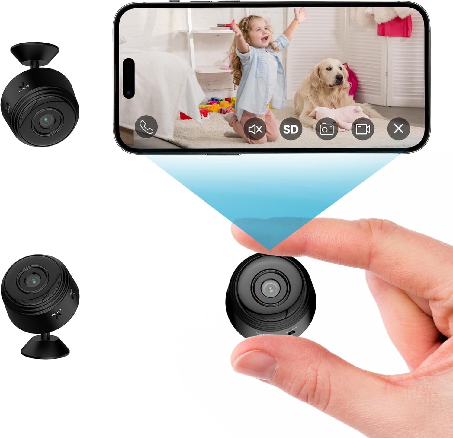 Câmaras de vigilância doméstica WiFi, mini câmara Espia1080p HD oculta, sem fios Wi-Fi interior/exterior, câmaras espiões de visão noturna, movimento micro câmara para casa, crianças, animais de
