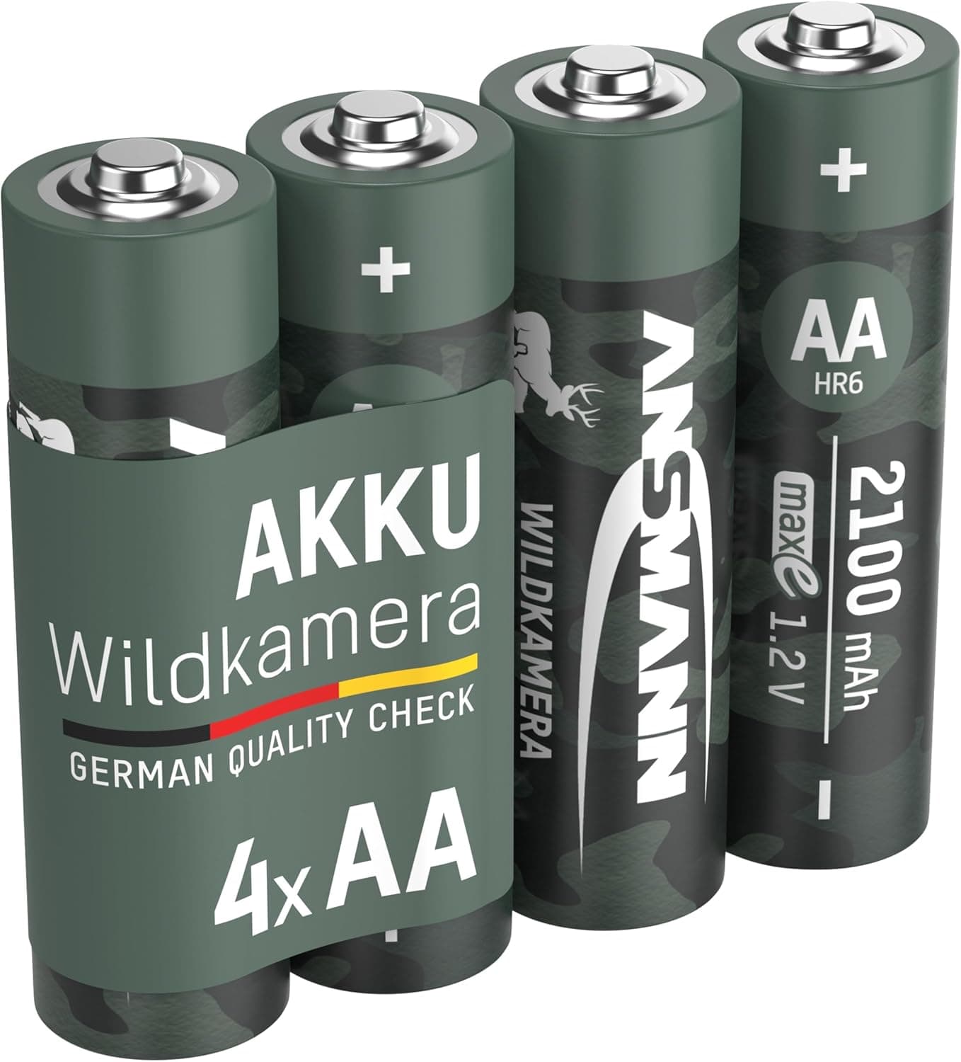 ANSMANN Mignon AA LR06 Bateria recarregável para câmara de caça (2100 mAh, 1,2 V, NI-MH, 4 unidades, para câmara de vida selvagem, observação de animais, visão noturna, bateria de substituição)