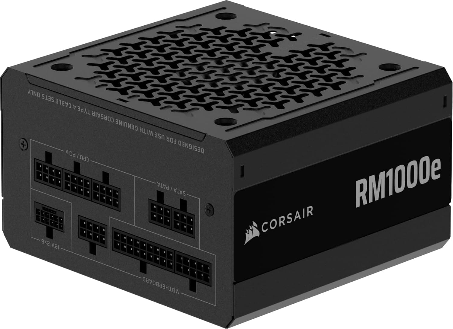 CORSAIR RM1000e (2025) Fonte de alimentação ATX totalmente modular de baixo ruído com cabo de 12 V - 2 x 6 - compatível com ATX 3.1 e PCIe 5.1, eficiência Cybenetics Gold, condensadores a 105 °C