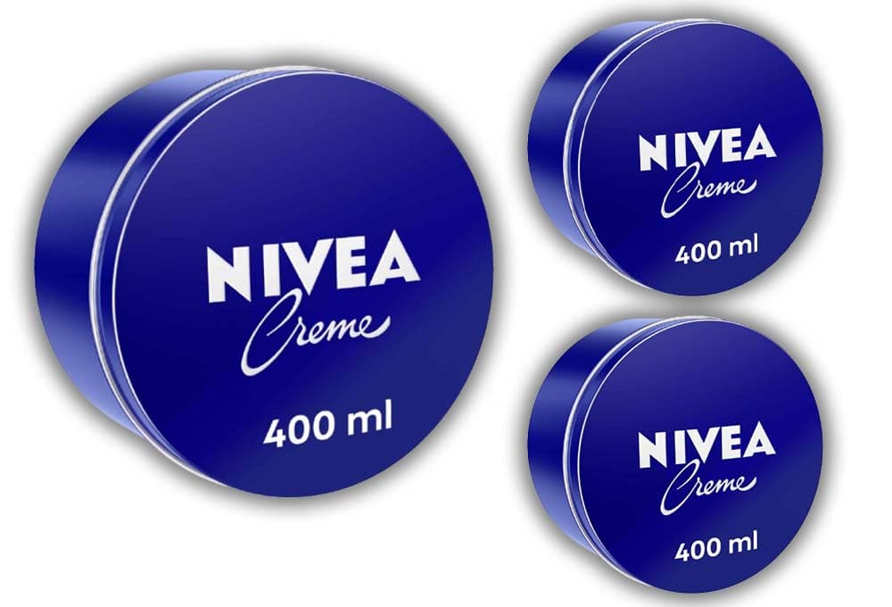 NIVEA Creme, creme hidratante corporal e facial, sem fragrância, 400 ml x 3