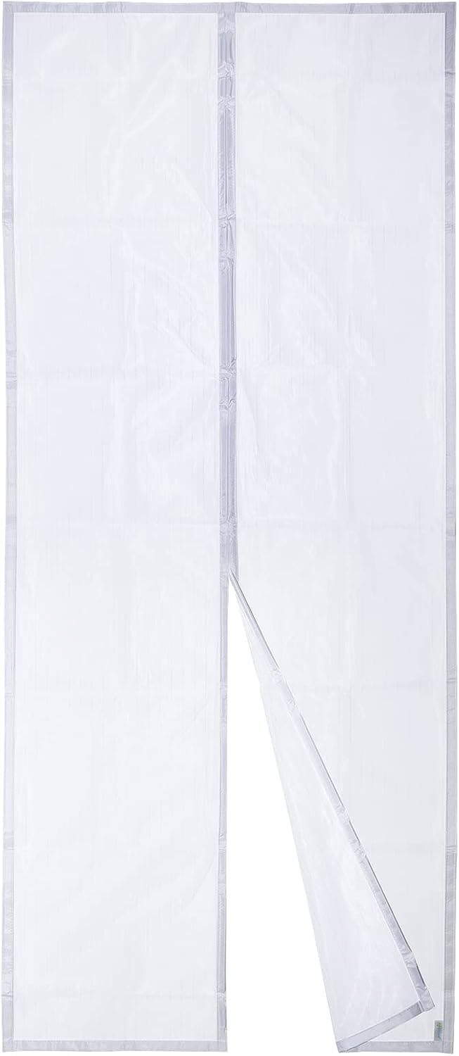 Rede mosquiteira para porta com fecho magnético de cima para baixo, fecha automaticamente e mantém o ar fresco, 80 x 220 cm, branco
