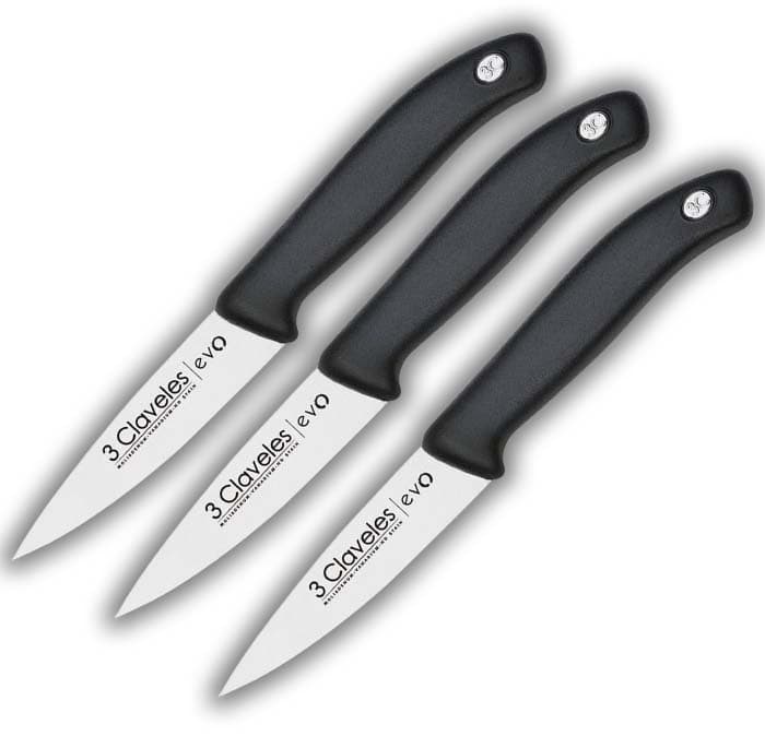 3Claveles Evo, Faca de descascar, 9 cm, 3 unidades