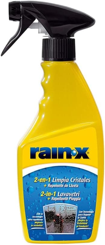 Rain-X, 26041, 2 em 1 Limpa-vidros e tratamento anti-chuva pára-brisas, luas, cabeça de chuveiro, espelhos, 500 ml