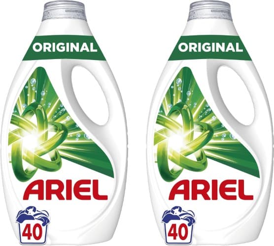 Ariel Detergente líquido para máquina de lavar roupa, 40 lavagens x 2